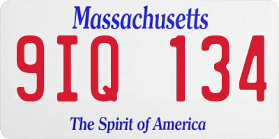 MA license plate 9IQ134