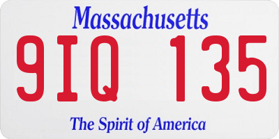 MA license plate 9IQ135
