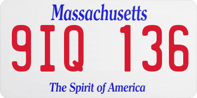 MA license plate 9IQ136