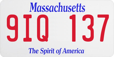 MA license plate 9IQ137