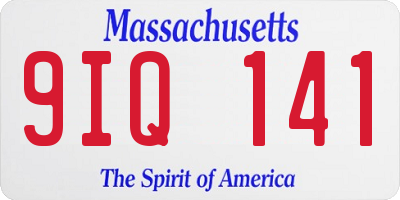 MA license plate 9IQ141