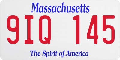 MA license plate 9IQ145
