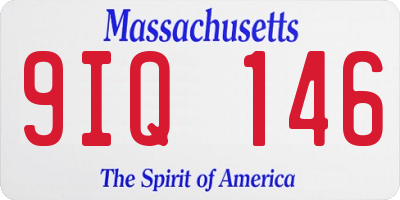 MA license plate 9IQ146