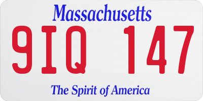 MA license plate 9IQ147