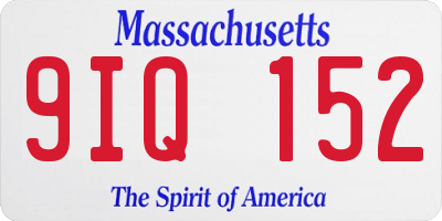 MA license plate 9IQ152