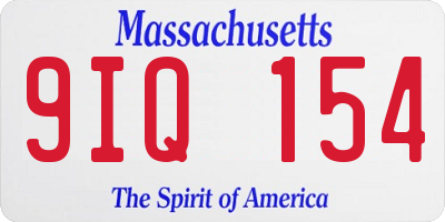 MA license plate 9IQ154