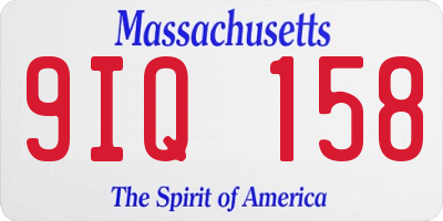 MA license plate 9IQ158