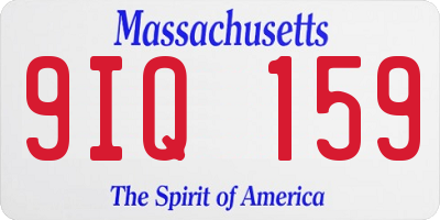 MA license plate 9IQ159