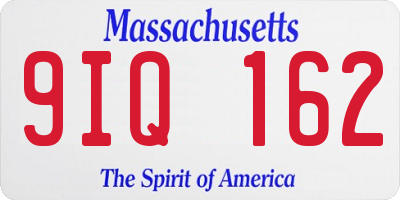 MA license plate 9IQ162