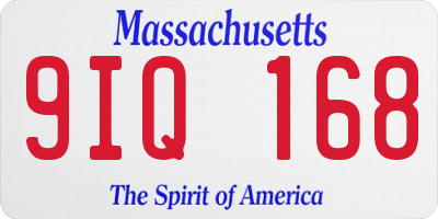MA license plate 9IQ168