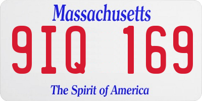 MA license plate 9IQ169