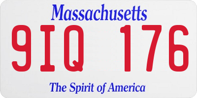 MA license plate 9IQ176