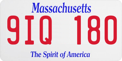 MA license plate 9IQ180