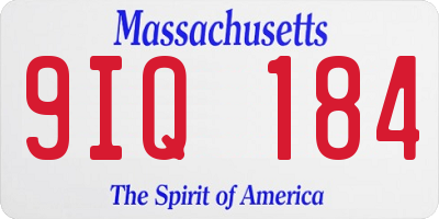 MA license plate 9IQ184