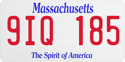 MA license plate 9IQ185
