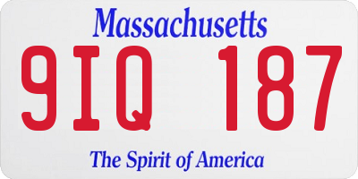 MA license plate 9IQ187