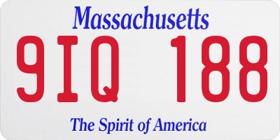 MA license plate 9IQ188