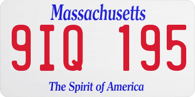 MA license plate 9IQ195