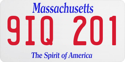 MA license plate 9IQ201