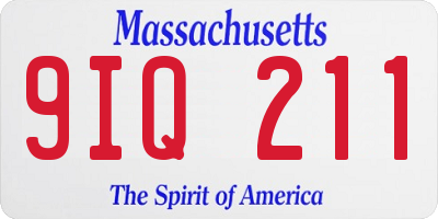 MA license plate 9IQ211