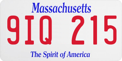MA license plate 9IQ215