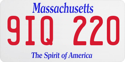 MA license plate 9IQ220