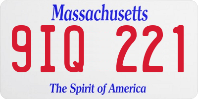 MA license plate 9IQ221