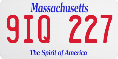 MA license plate 9IQ227
