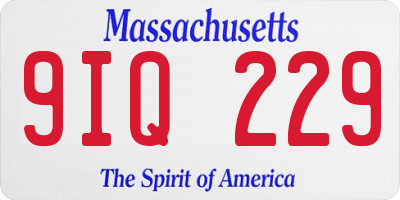 MA license plate 9IQ229