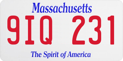 MA license plate 9IQ231