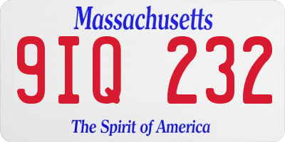 MA license plate 9IQ232