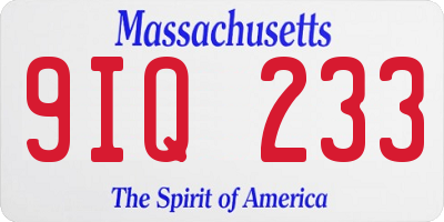 MA license plate 9IQ233