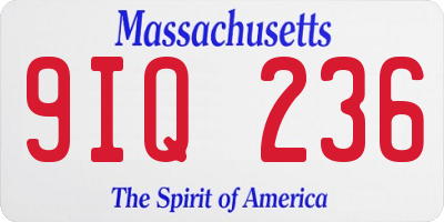 MA license plate 9IQ236