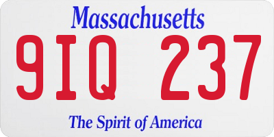 MA license plate 9IQ237