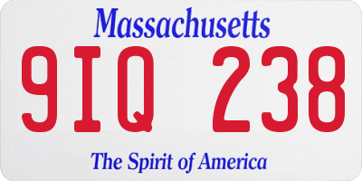 MA license plate 9IQ238