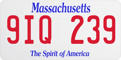 MA license plate 9IQ239