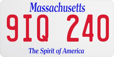 MA license plate 9IQ240