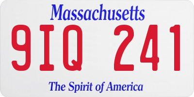 MA license plate 9IQ241