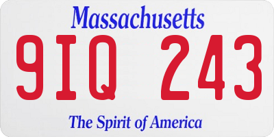 MA license plate 9IQ243