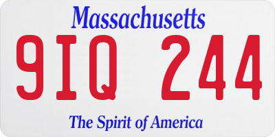 MA license plate 9IQ244