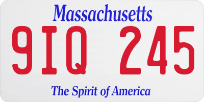 MA license plate 9IQ245