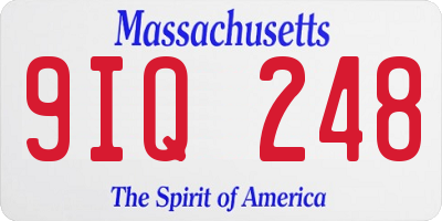 MA license plate 9IQ248