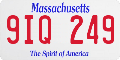 MA license plate 9IQ249