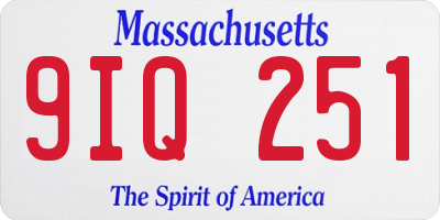 MA license plate 9IQ251