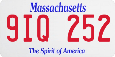 MA license plate 9IQ252
