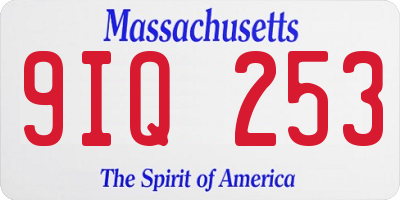 MA license plate 9IQ253