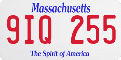 MA license plate 9IQ255