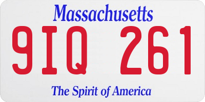 MA license plate 9IQ261