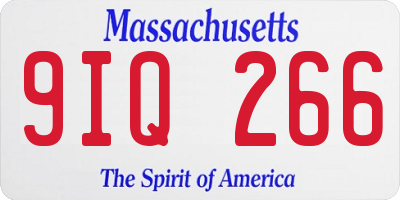 MA license plate 9IQ266