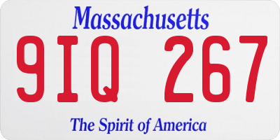 MA license plate 9IQ267